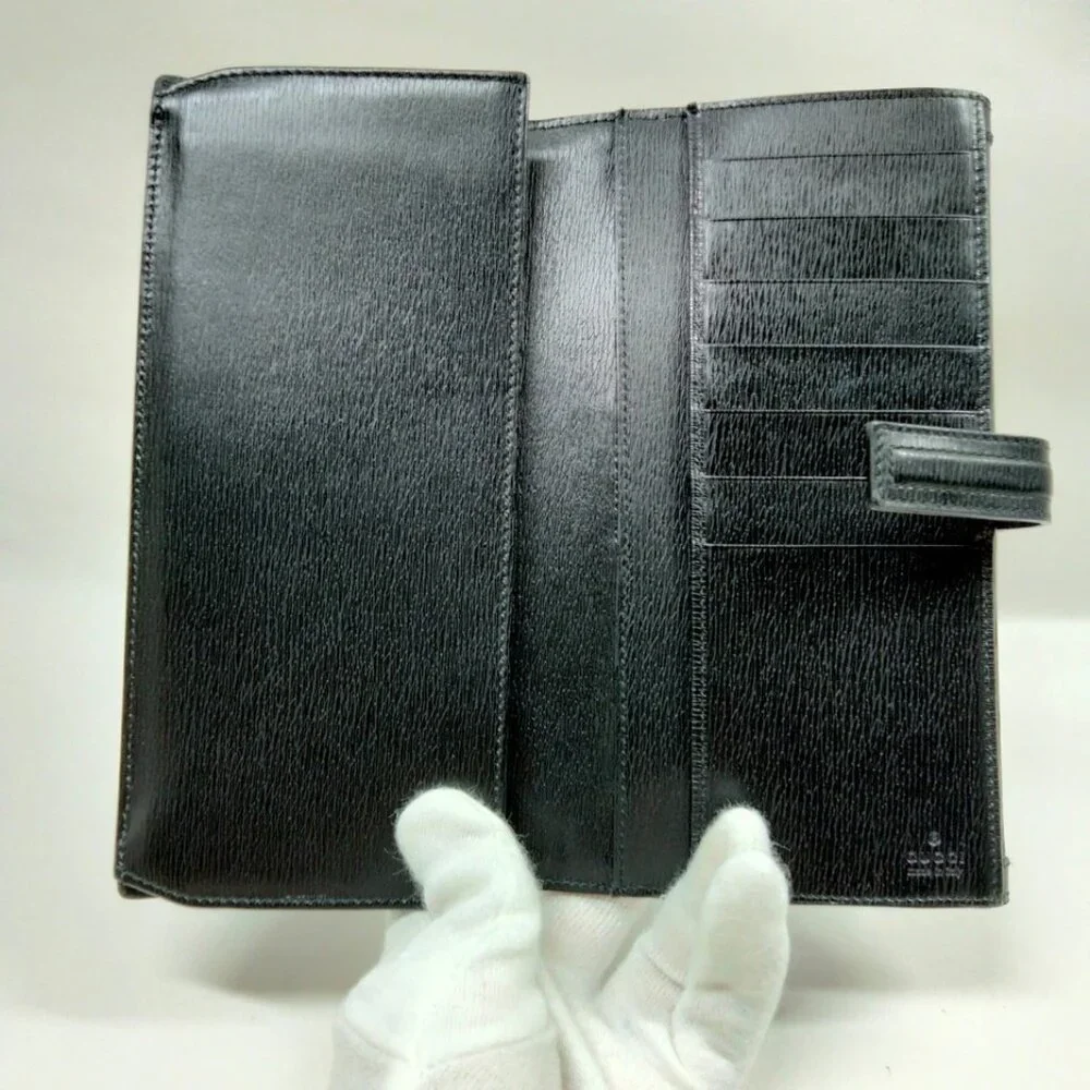 Gucci Long Wallet Black Leather 280-081825 - Picture 5 of 9
